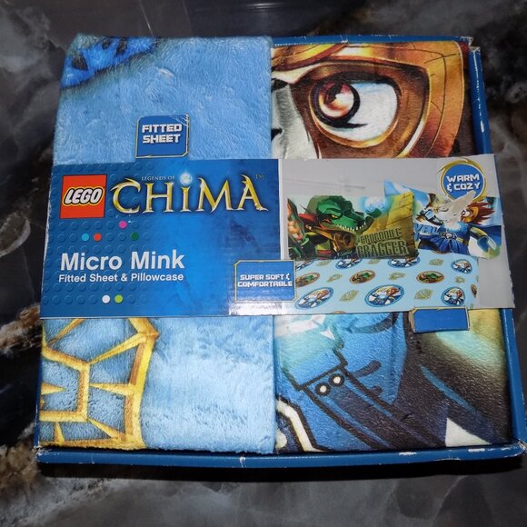 Lego Legends of Chima Micro Mink Fitted Twin Fitted Sheet W/Pillowcase NEW 2013 - Picture 2 of 3